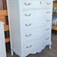 Highboy chest of 4 drawers painted white