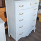 Highboy chest of 4 drawers painted white
