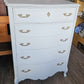 Highboy chest of 4 drawers painted white