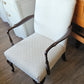 White upholstered arm chair
