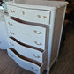 Highboy chest of 4 drawers painted white