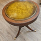 Round parlour table, leather top