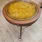Round parlour table, leather top