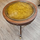 Round parlour table, leather top