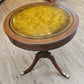 Round parlour table, leather top