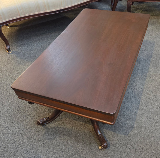 Antique walnut testle coffee table, refinished
