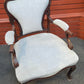 Pair of Victorian upholstered arm chairs