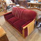 Art deco sofa, burgundy upholstery