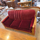 Art deco sofa, burgundy upholstery