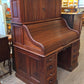 Antique Victorian oak rolltop desk, tambour doors above