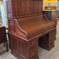 Antique Victorian oak rolltop desk, tambour doors above