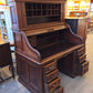 Antique Victorian oak rolltop desk, tambour doors above