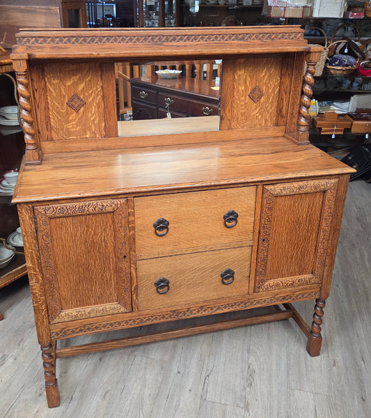 Golden oak barley twist sideboard