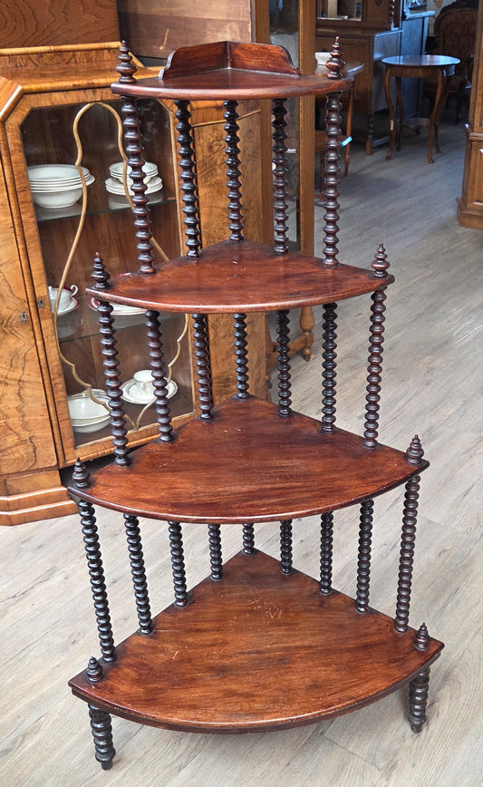 Vintage/antique quarter round what-not shelf