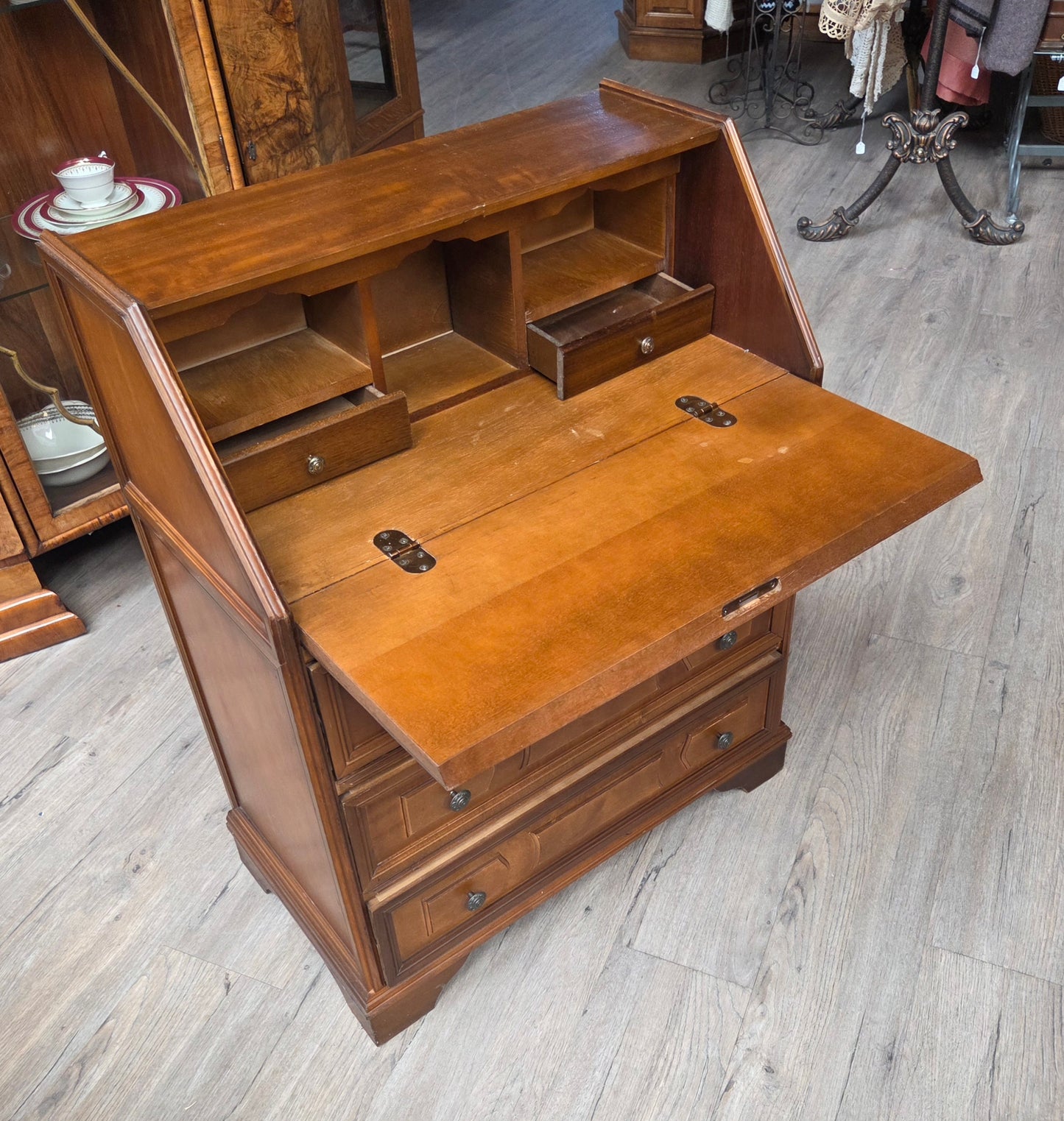 Small vintage drop-front desk