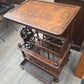 Victorian Canterbury stand, burled walnut