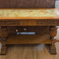 Oak console/hall table with inset marble/stone top
