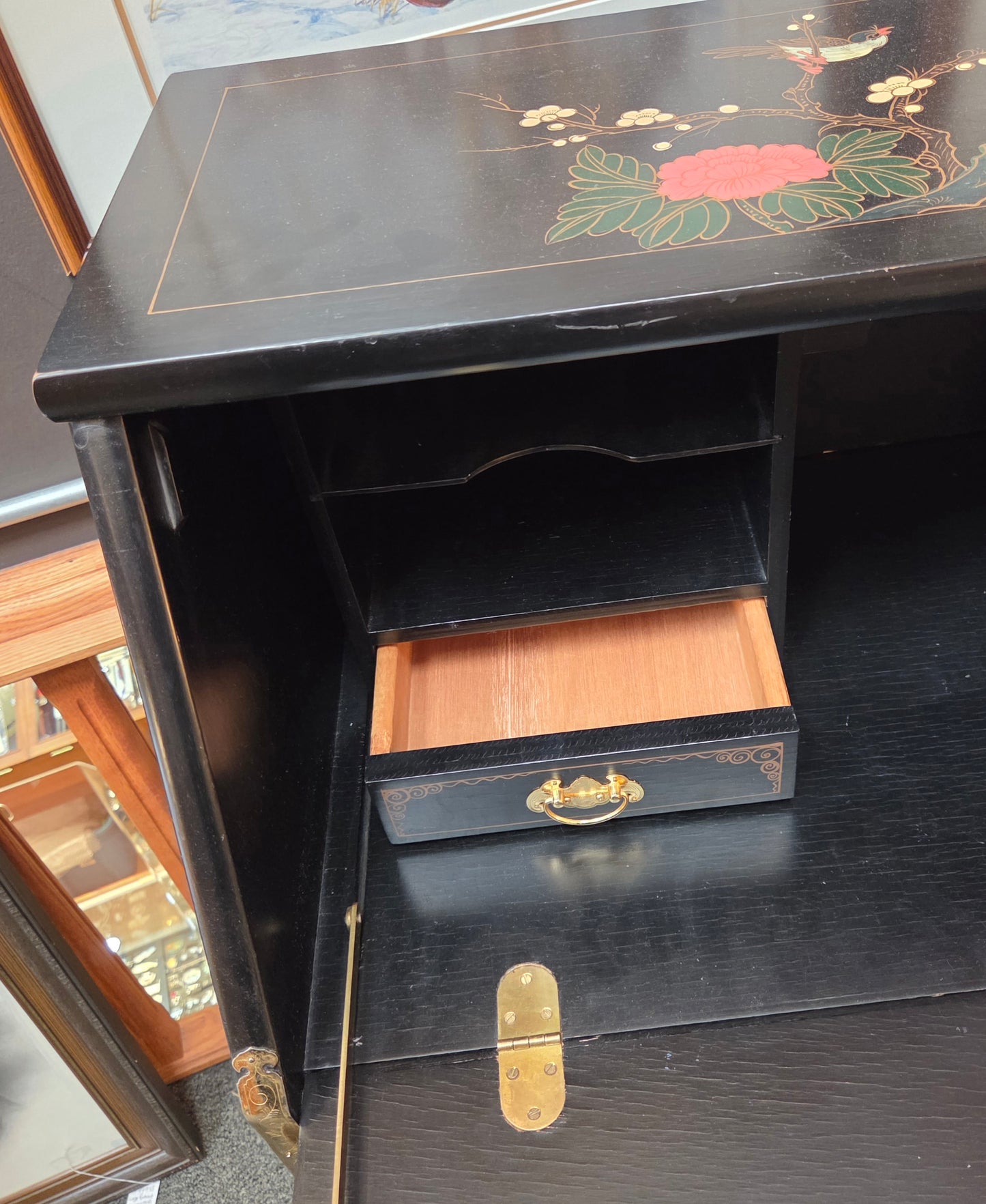 Vintage Chinoiserie drop-front desk