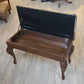 Upholstered piano bench with storage
