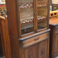 Walnut china cabinet, bakelite handles