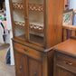 Walnut china cabinet, bakelite handles