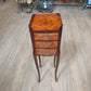 Tiny Victorian cabinet, 3 drawers, inlaid wood/parquetry design