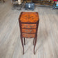 Tiny Victorian cabinet, 3 drawers, inlaid wood/parquetry design
