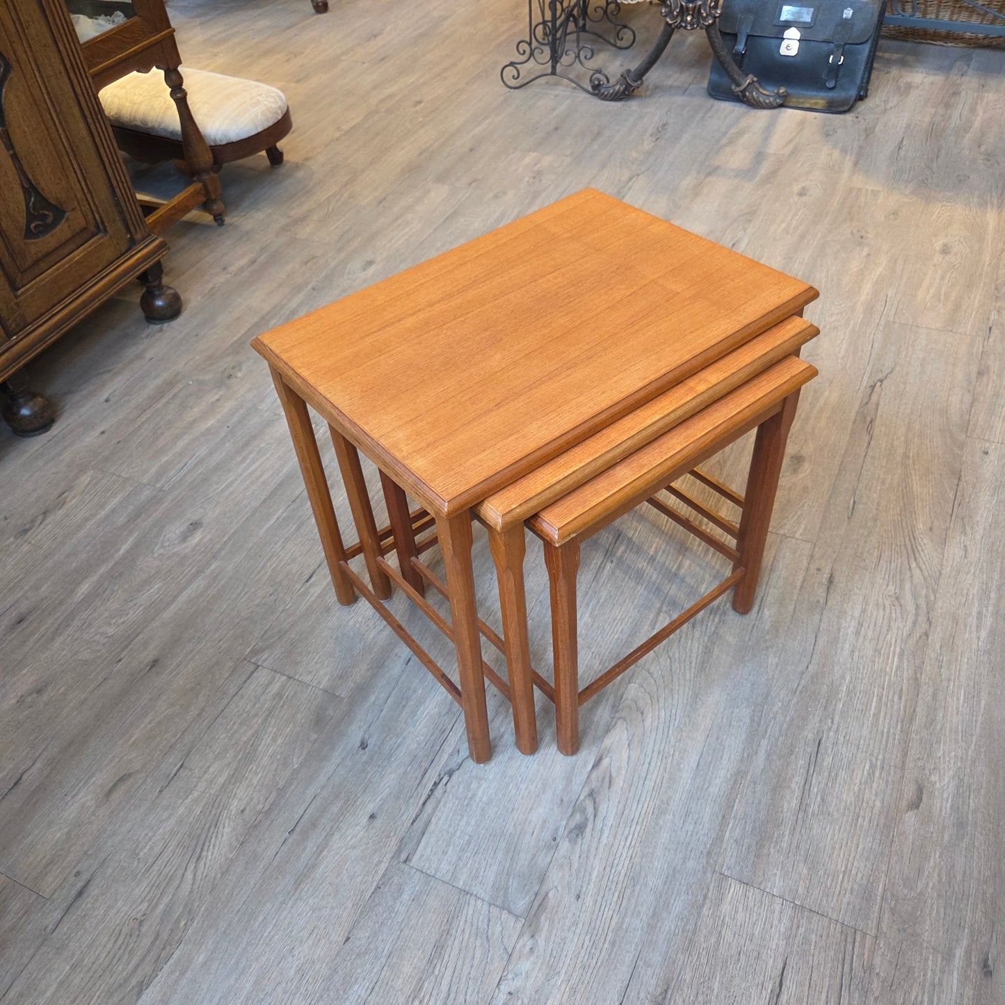 Set of 3 teak nesting tables, Made in Denmark