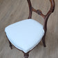 Round backed chair, Victorian, white upholstered seat