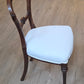 Round backed chair, Victorian, white upholstered seat