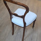 Round backed chair, Victorian, white upholstered seat