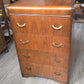 Waterfall highboy, brass handles