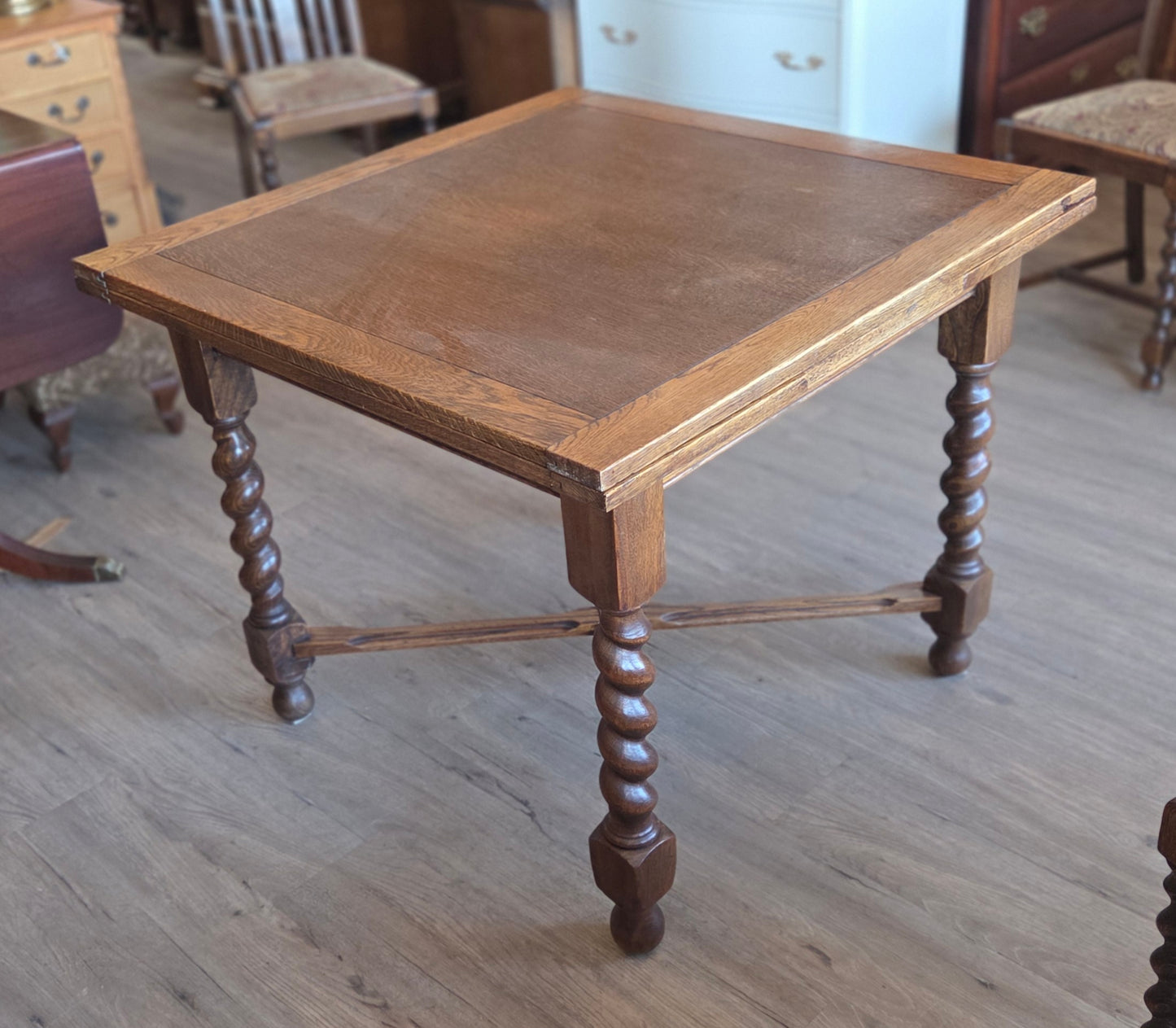 Antique barley twist "bistro" table plus 4 chairs
