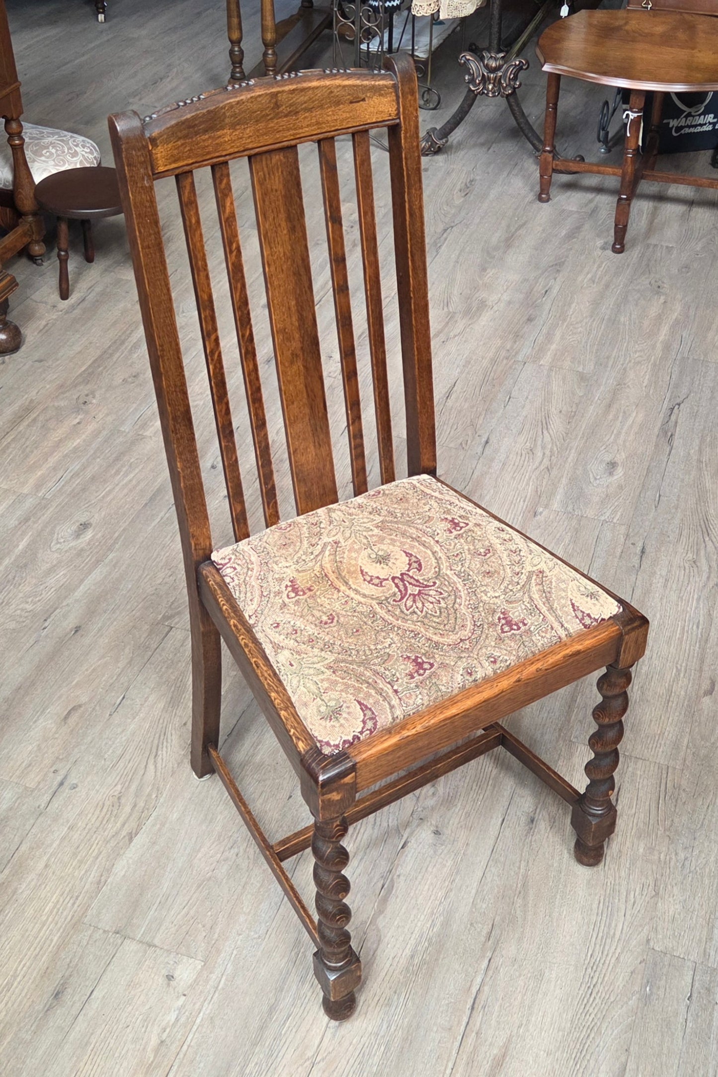 Antique barley twist "bistro" table plus 4 chairs