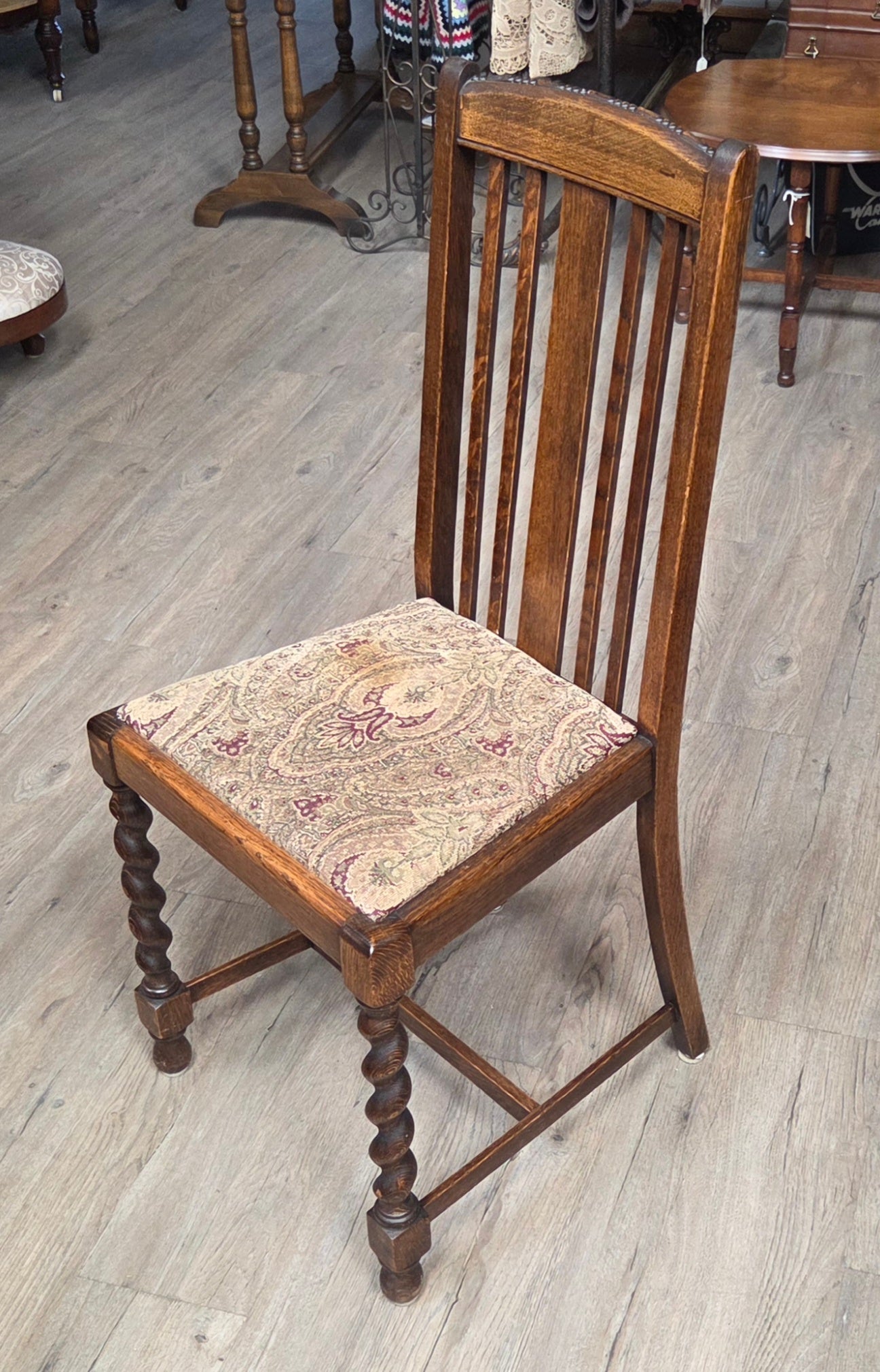 Antique barley twist "bistro" table plus 4 chairs
