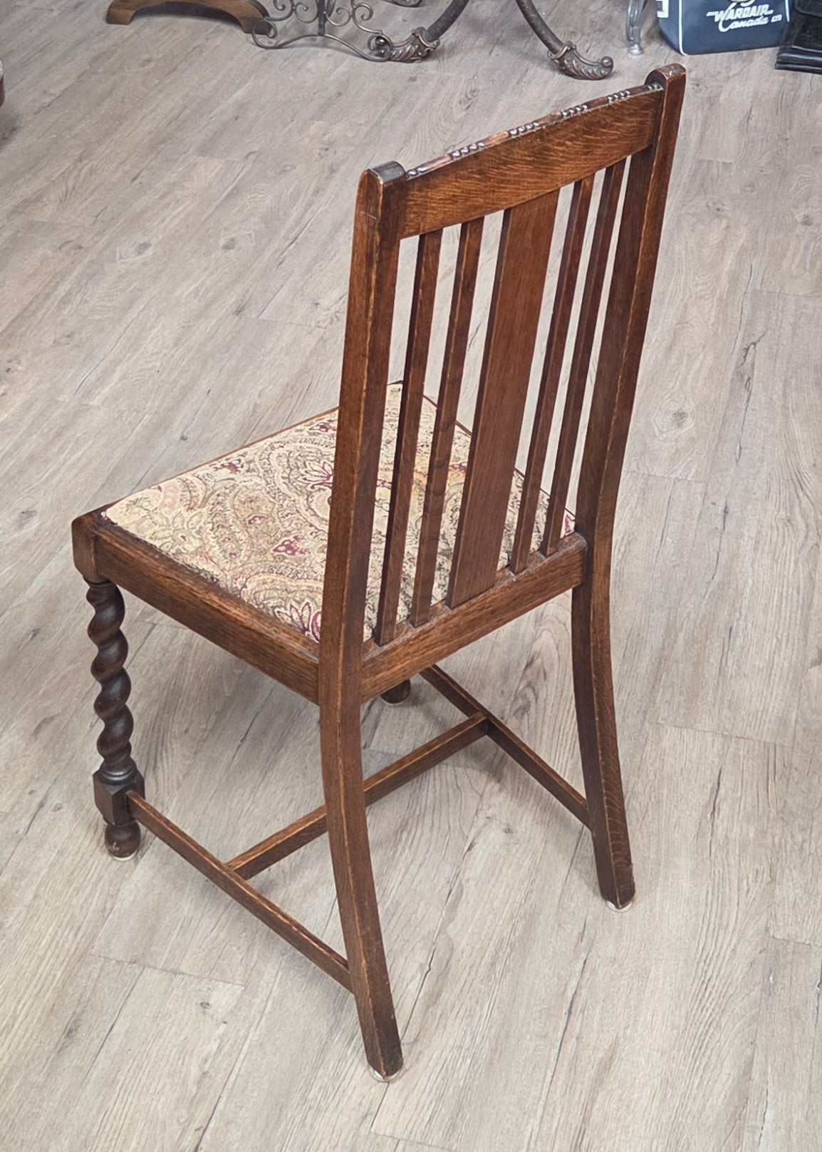Antique barley twist "bistro" table plus 4 chairs