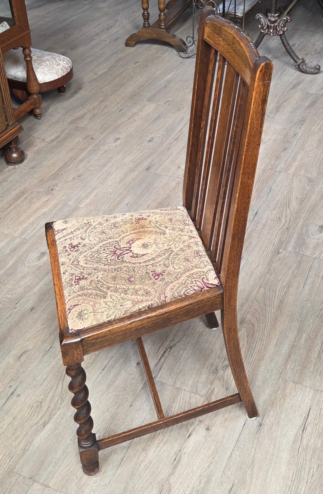 Antique barley twist "bistro" table plus 4 chairs