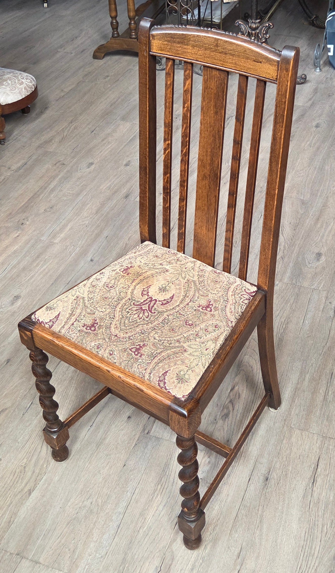 Antique barley twist "bistro" table plus 4 chairs