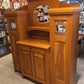 Break-front oak cabinet/entrance piece