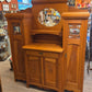 Break-front oak cabinet/entrance piece