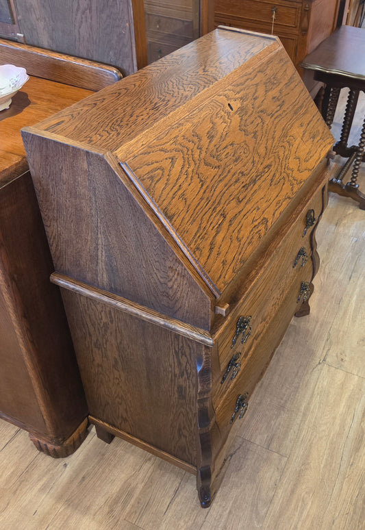 Dark oak drop front desk