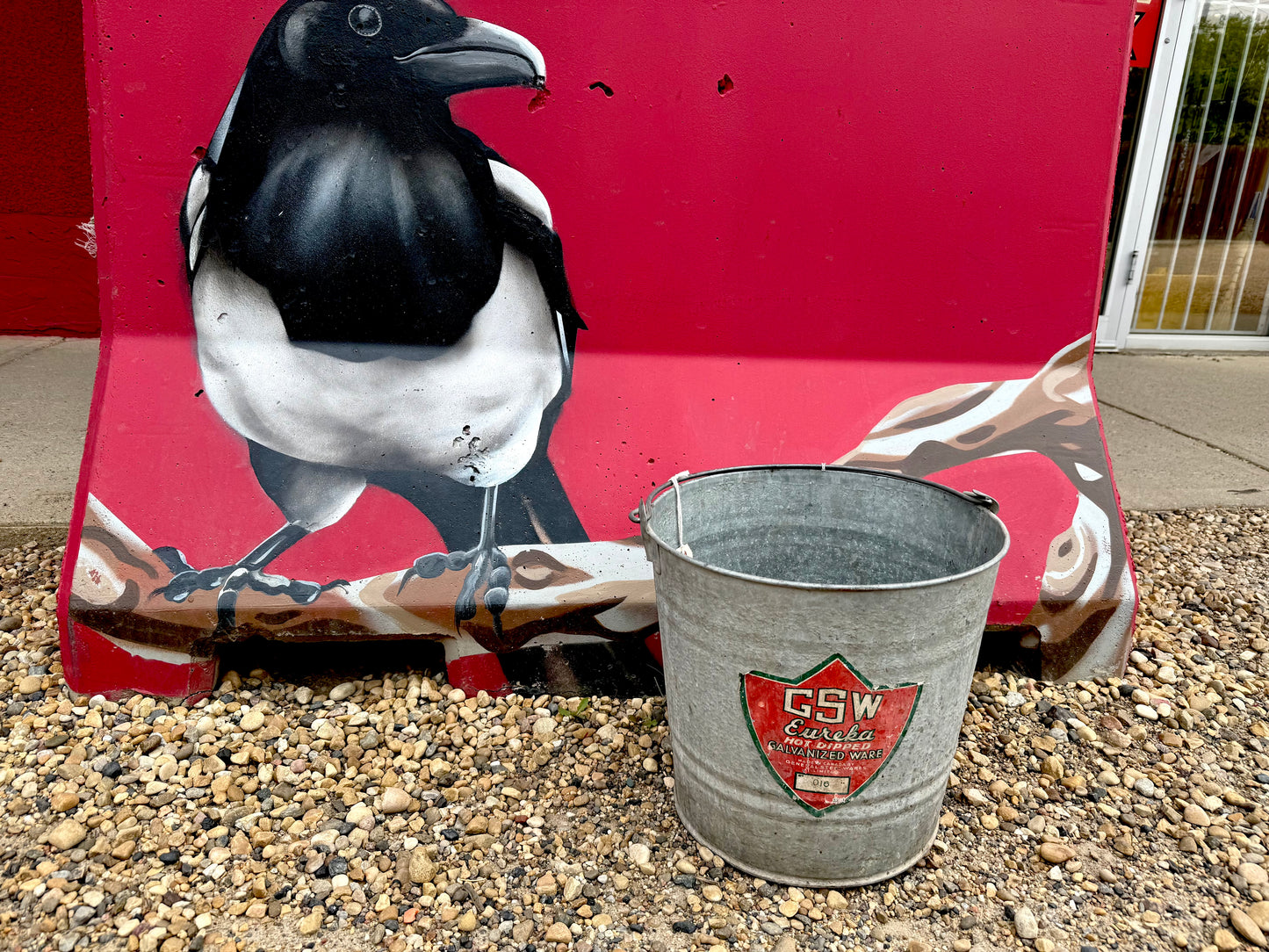 Vintage Metal pail, Galvanized Steel, Bucket, GSW, General Steel Wares