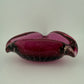 Mid-century Modern, Murano, Art Glass, Three Cornered, Pink, Glass, Bowl
