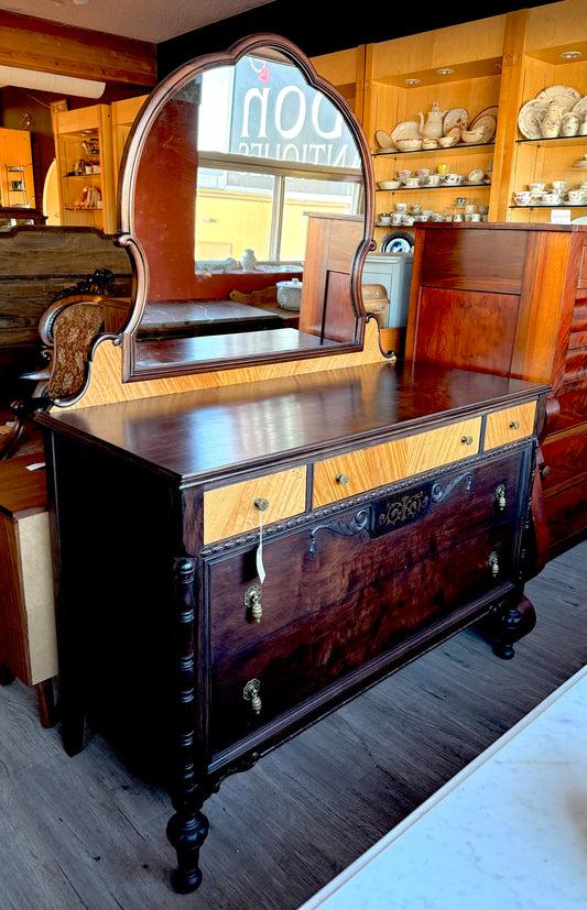 Malcolm Vintage/Antique Bedroom Dresser with Mirror
