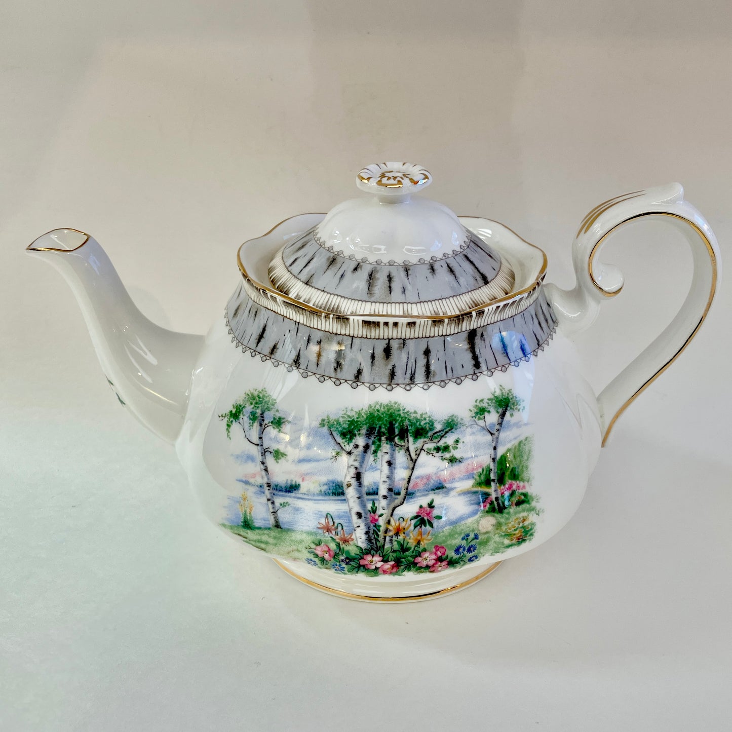 Copy of Royal Albert, Silver Birch, Teapot, Tea Pot, Vintage, Fine Bone China, Made in England