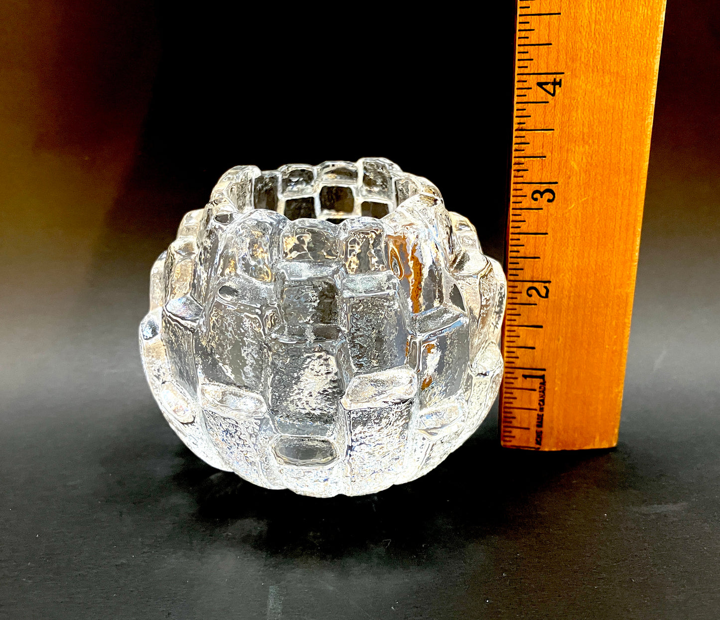 Kosta Boda, Tea Light, Igloo, Candle Holder, Glass, Crystal, Sweden, Bengt Edenfalk