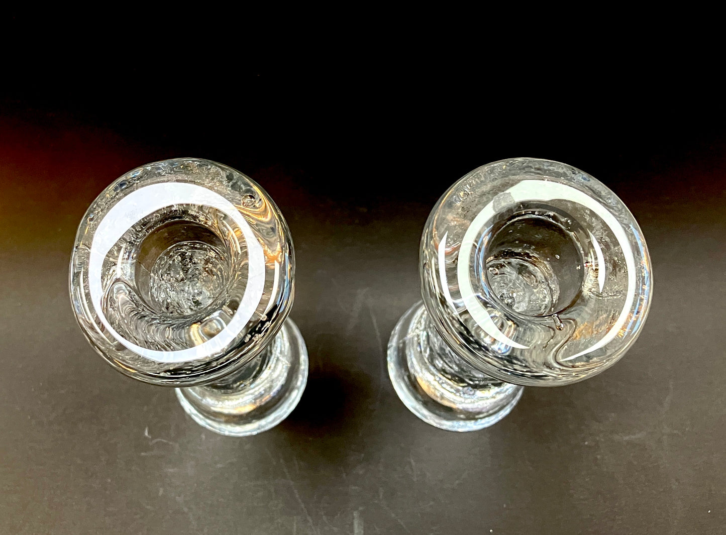 PAIR, Iittala, Arkipelago, Tower, Candle Holder, Glass, Crystal, Finland, Timo Sarpaneva