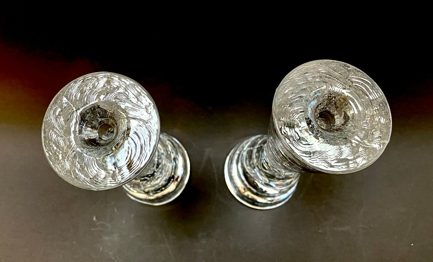 PAIR, Iittala, Arkipelago, Tower, Candle Holder, Glass, Crystal, Finland, Timo Sarpaneva