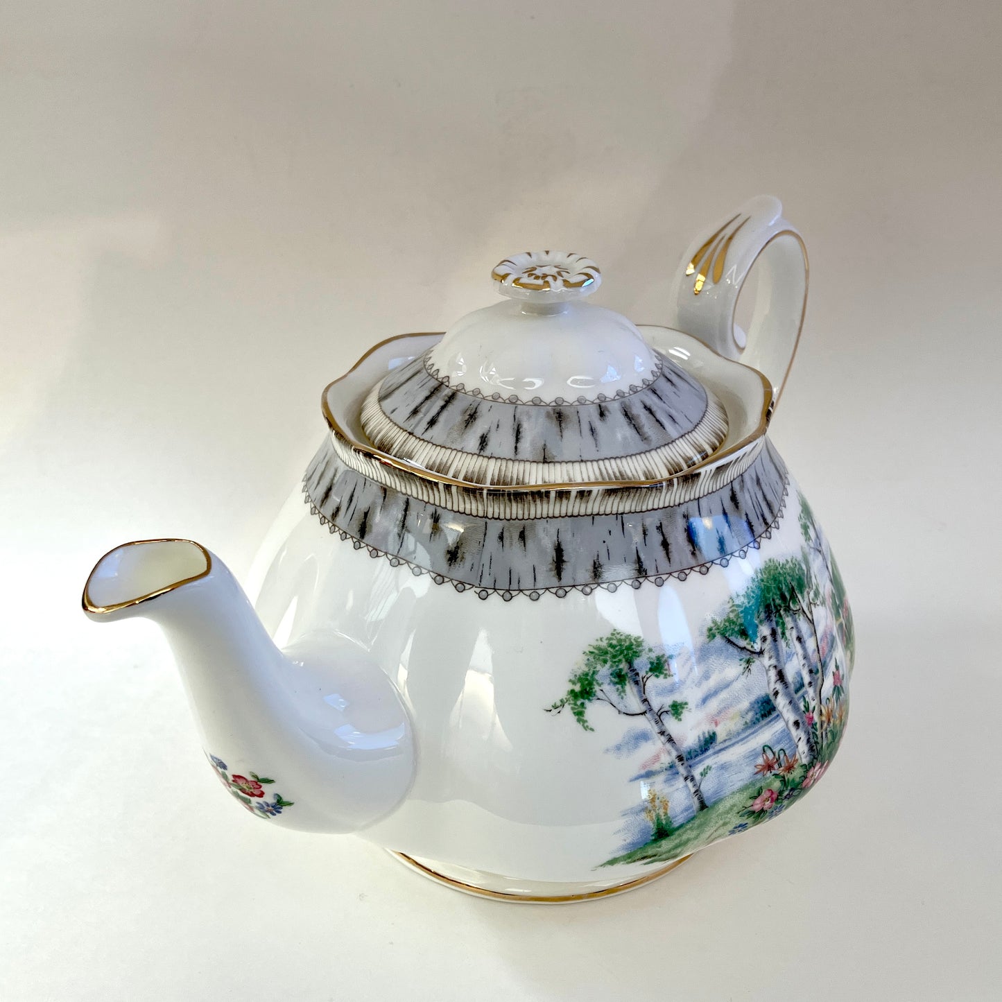 Copy of Royal Albert, Silver Birch, Teapot, Tea Pot, Vintage, Fine Bone China, Made in England