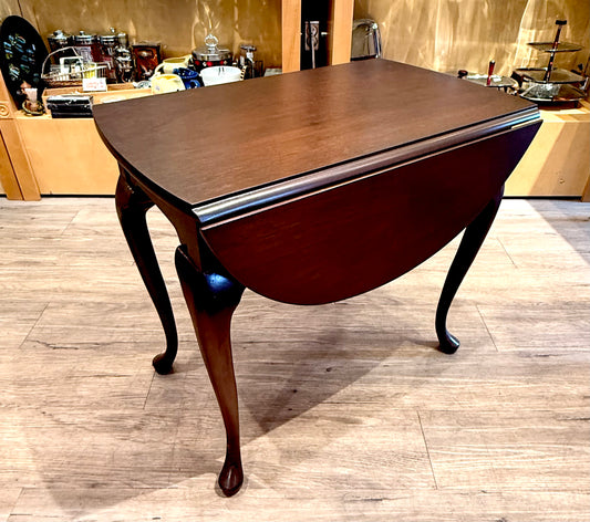 Vintage All Wood Occasional Table with Two Hinged Side Flaps